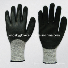 13G Hppe Liner Cut Resistance Nitrile Double Dipped Glove (5049)